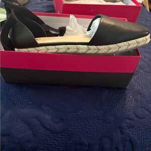 Vince Camuto Black Espadrille Slip-On Shoes